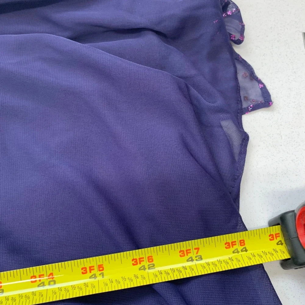California Concepts Purple Glitter Maxi Dress Plus Size 24 Y2K Evening Gown USA